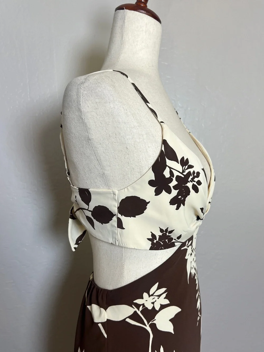 ABERCROMBIE &‎ FITCH Women’s Size SP Petite Brown Julia Slip Cutout Maxi Dress